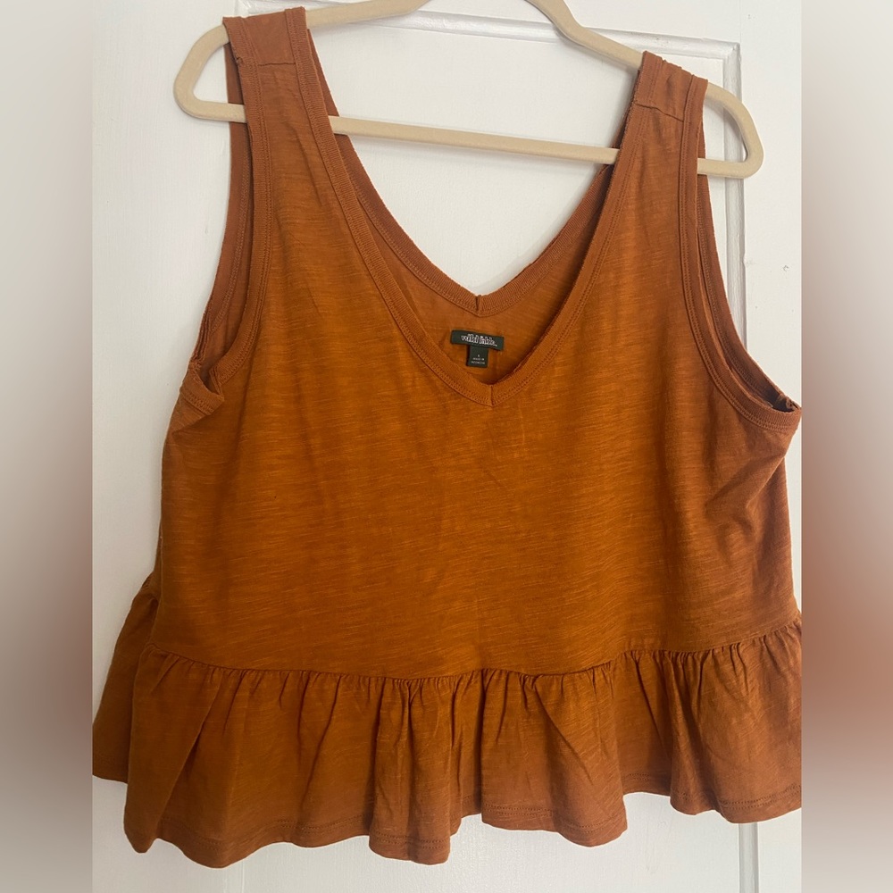 Target | Wild Fable pumpkin spice colored crop tank top with ruffle